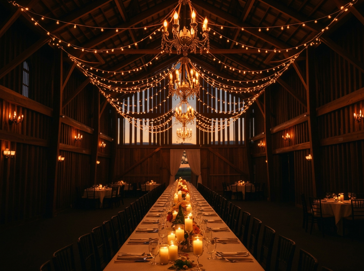 Cinematic candlelit sequence of the same venue